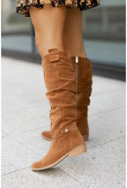 Bottes femme en daim hiver coupe ample
