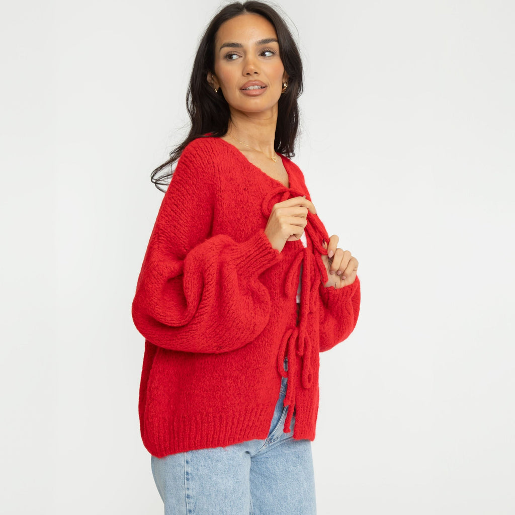Cardigan oversize avec des nœuds
