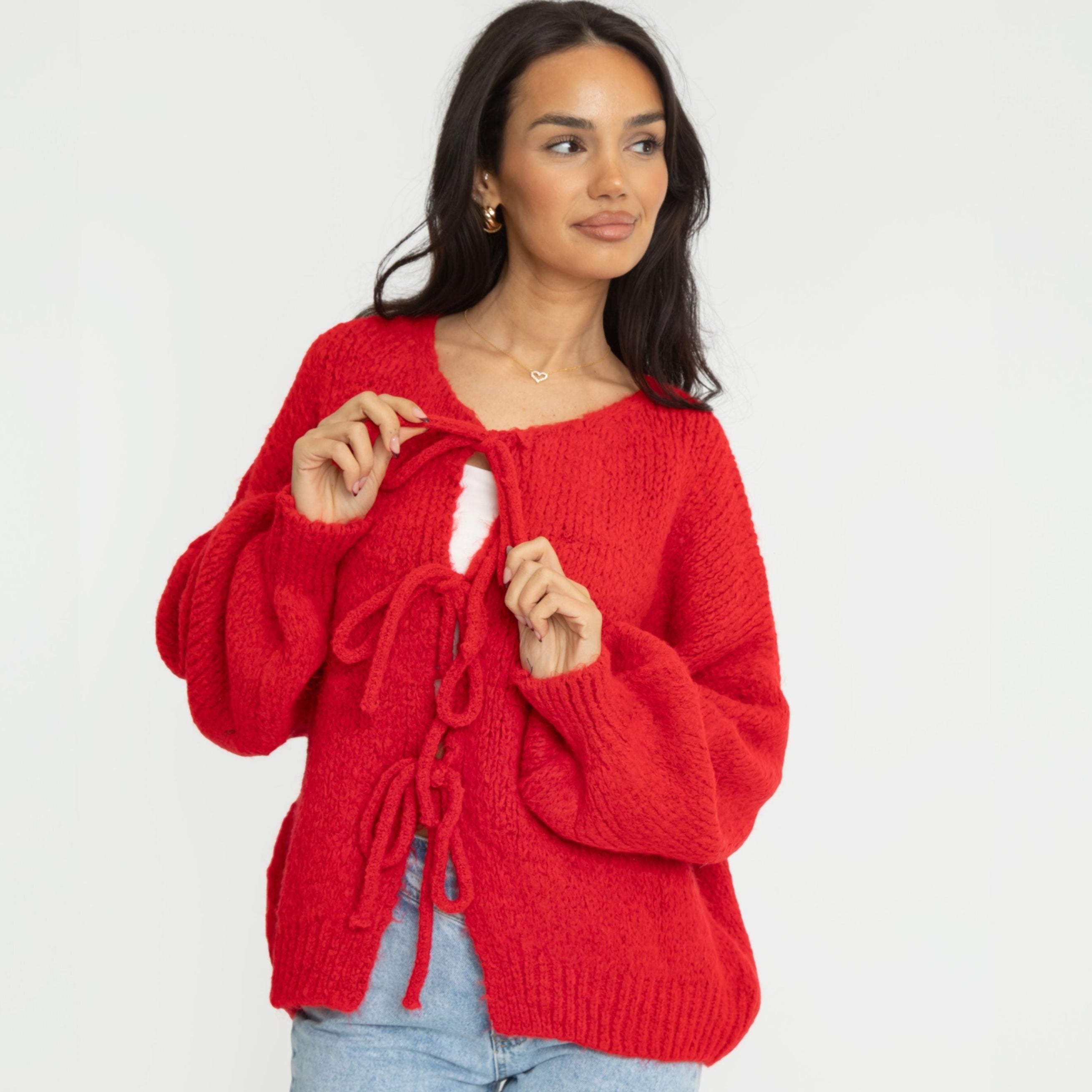 Cardigan oversize avec des nœuds