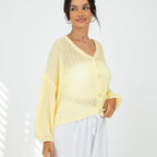 Cardigan en maille ajourée fine