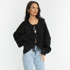 Cardigan oversize avec des nœuds