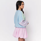 Cardigan oversize en velours pastel