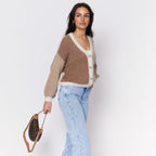 Cardigan oversize en velours pastel