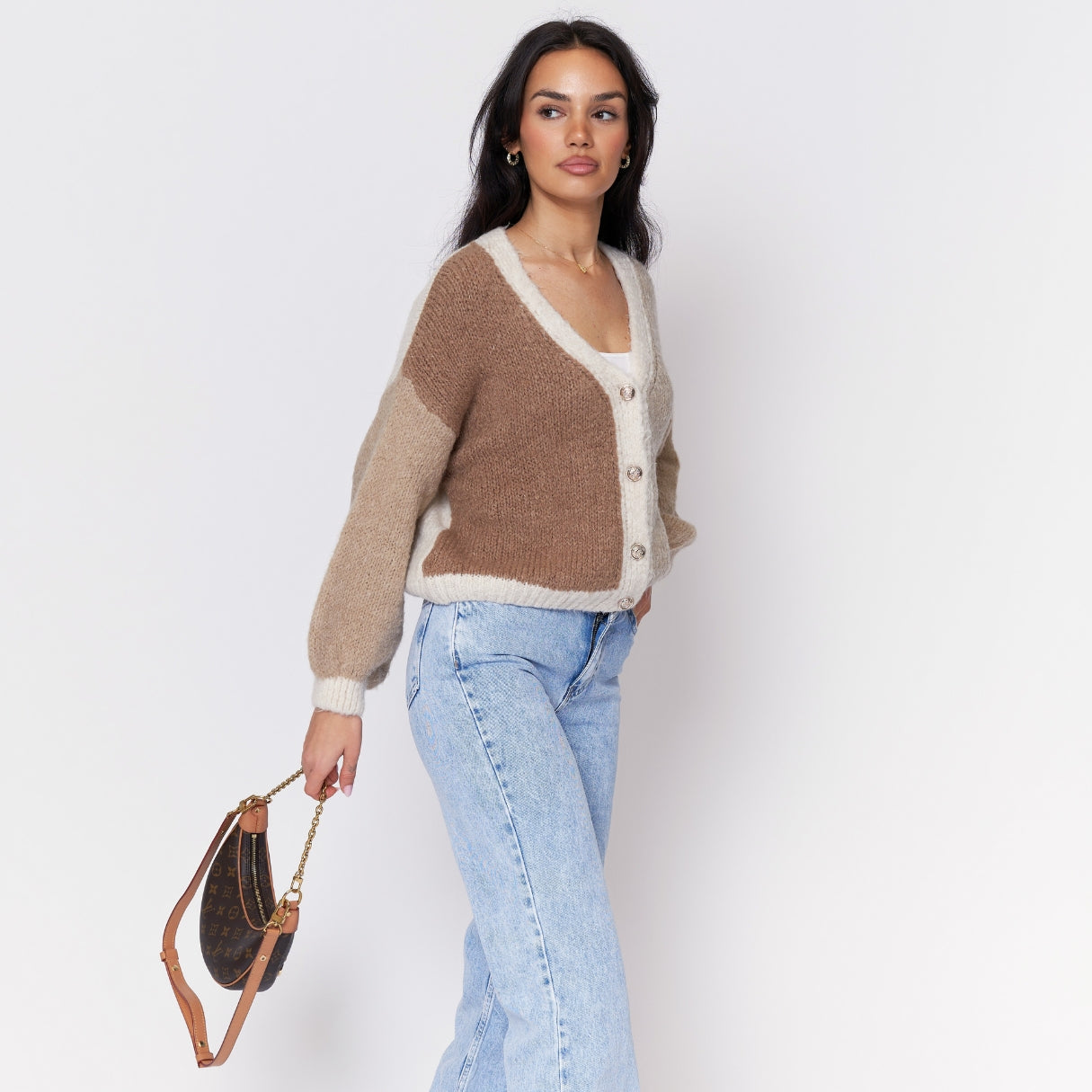 Cardigan oversize en velours pastel