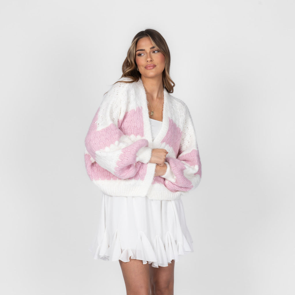 Cardigan oversize à rayures larges