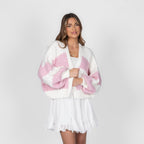Cardigan oversize à rayures larges