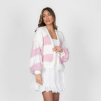 Cardigan oversize à rayures larges