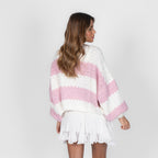 Cardigan oversize à rayures larges
