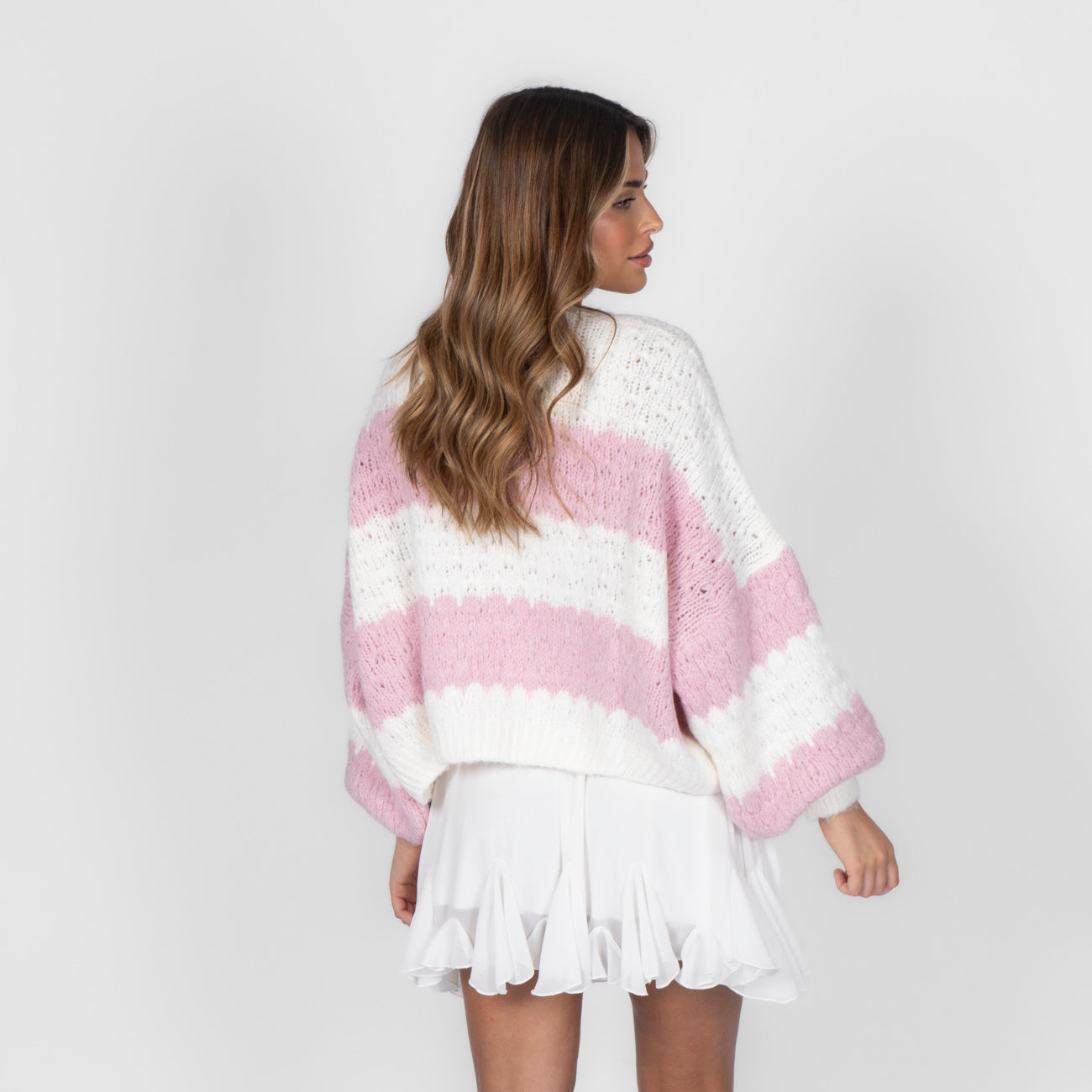 Cardigan oversize à rayures larges