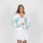 Cardigan oversize à rayures larges