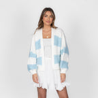 Cardigan oversize à rayures larges