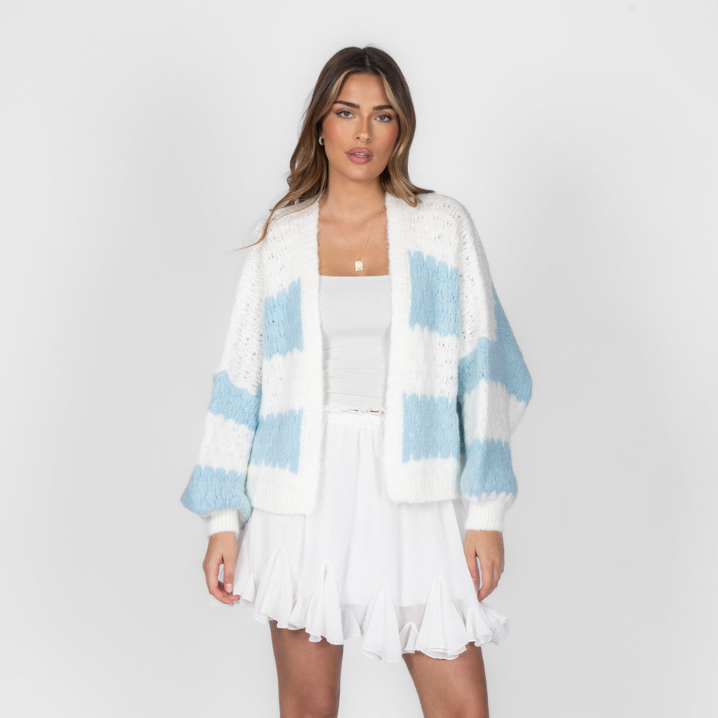 Cardigan oversize à rayures larges