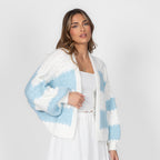 Cardigan oversize à rayures larges