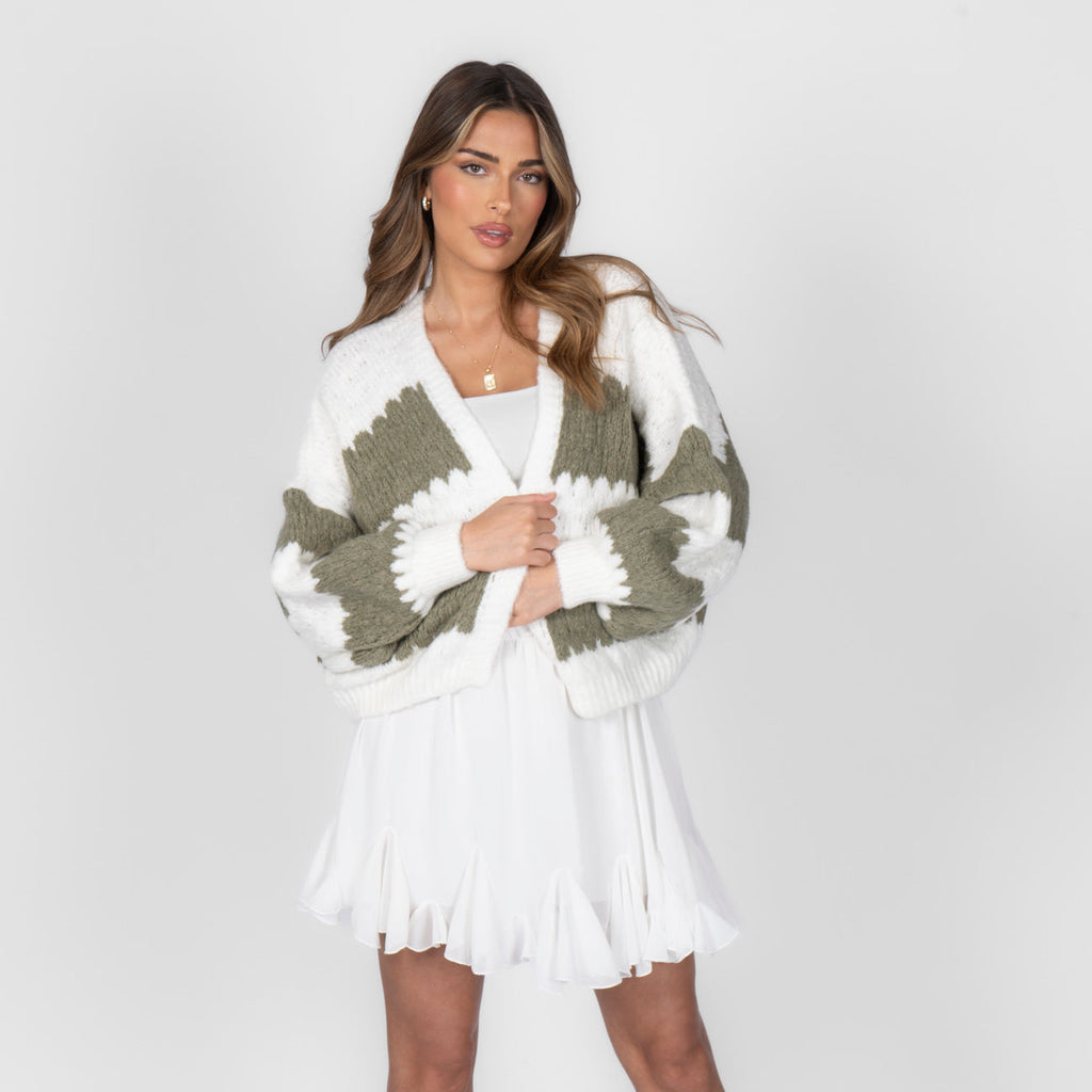 Cardigan oversize à rayures larges