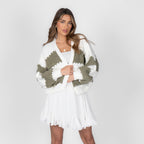 Cardigan oversize à rayures larges
