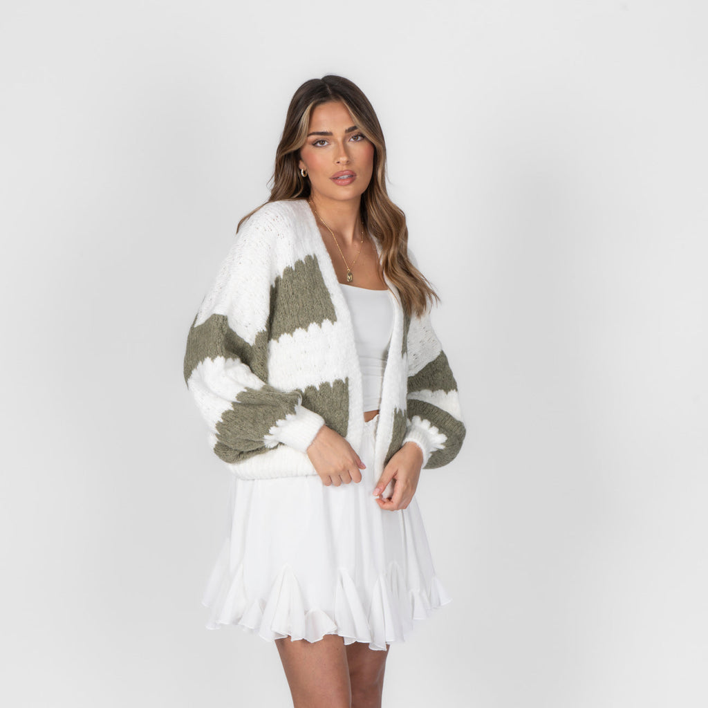 Cardigan oversize à rayures larges