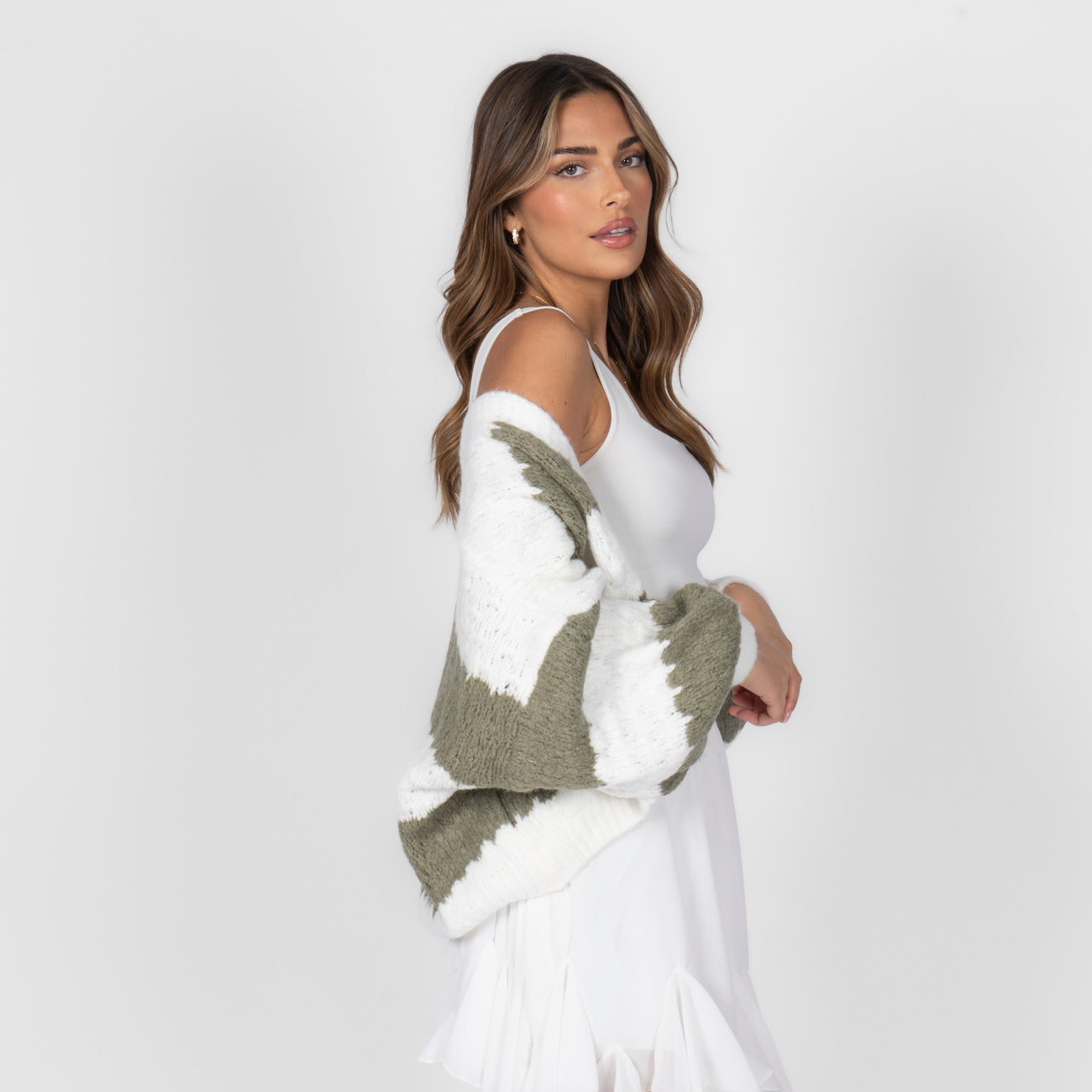 Cardigan oversize à rayures larges
