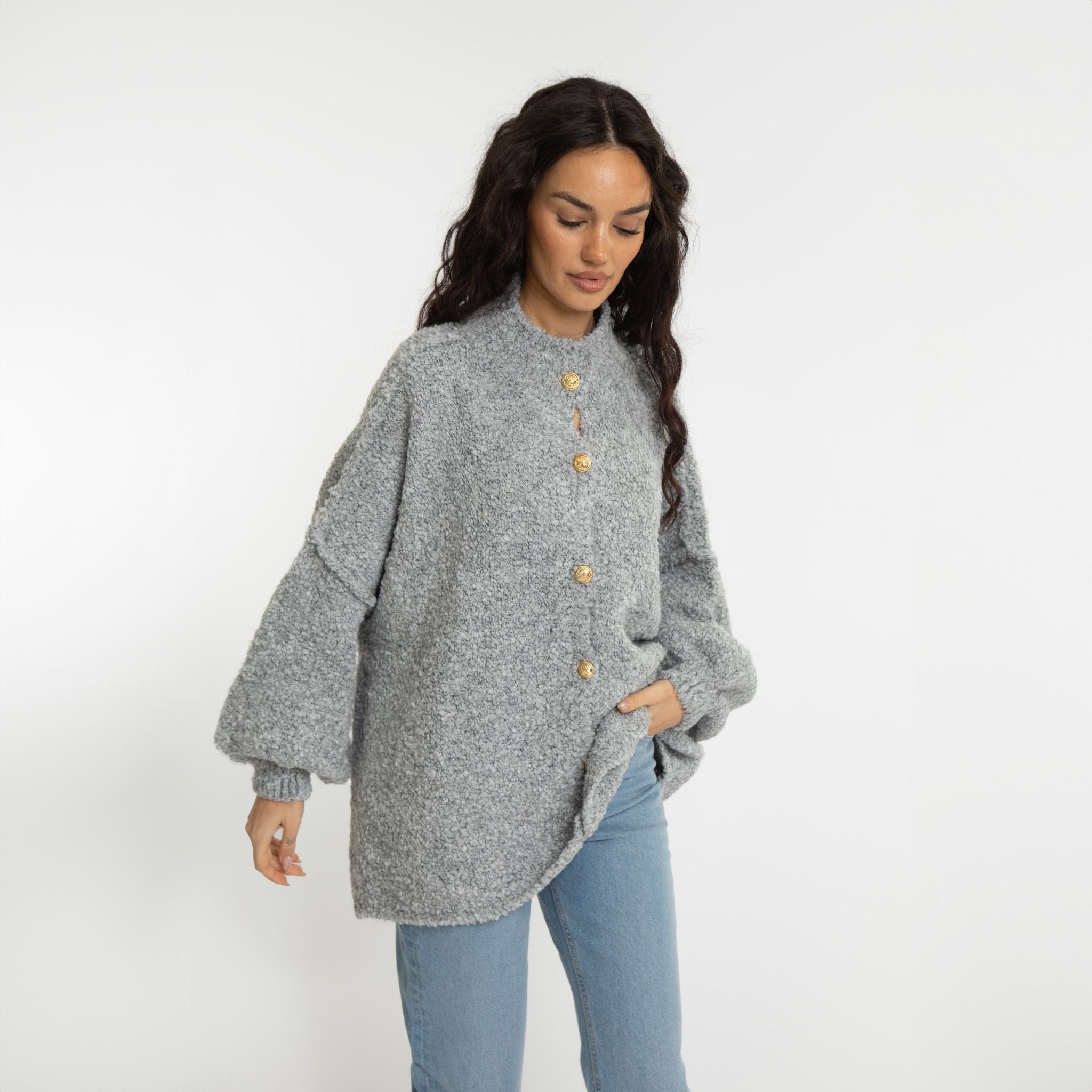 Cardigan oversize en bouclé «CozyGlam»