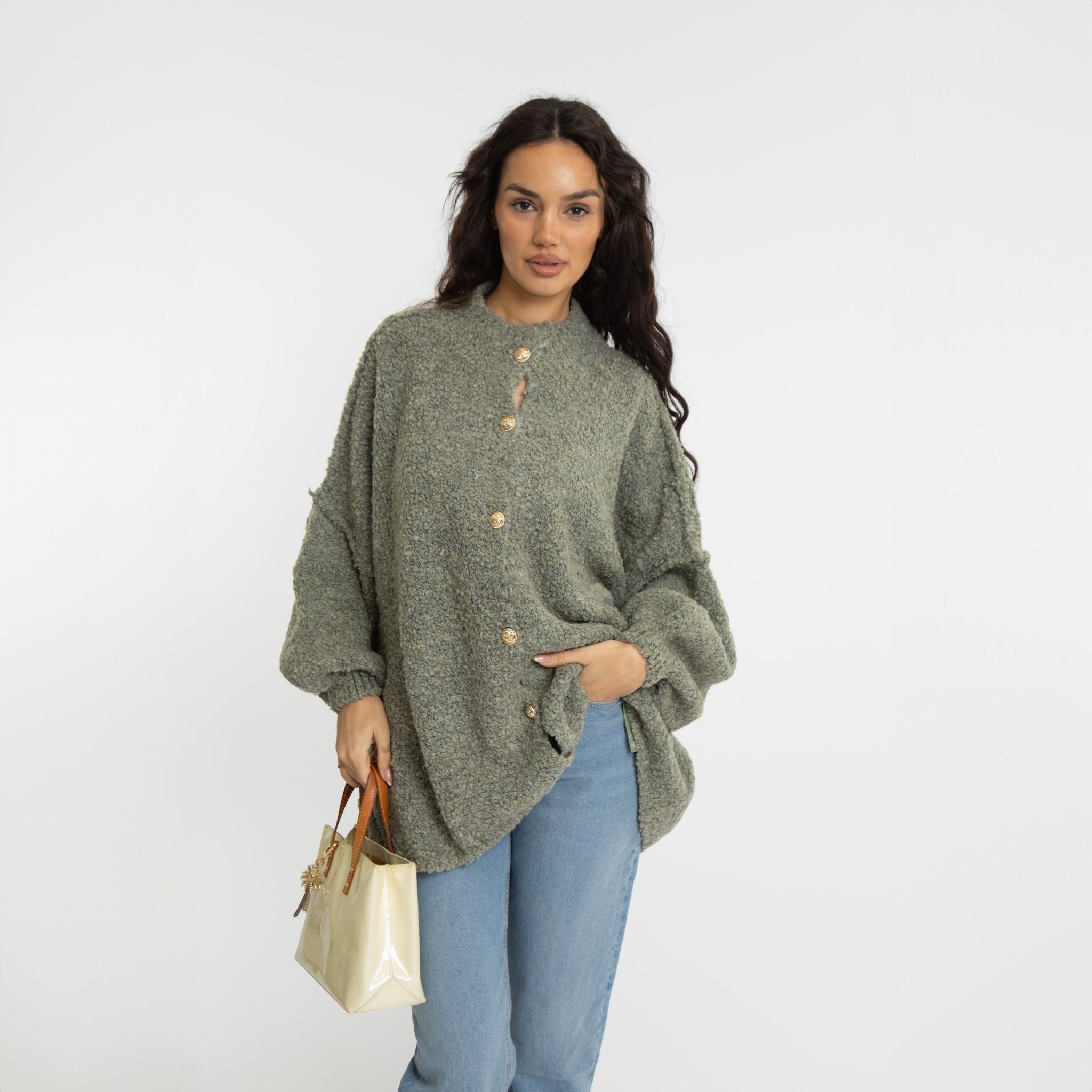 Cardigan oversize en bouclé «CozyGlam»
