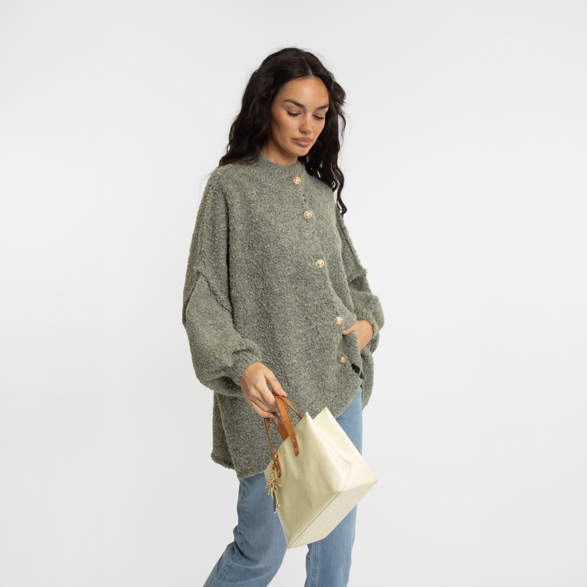 Cardigan oversize en bouclé «CozyGlam»