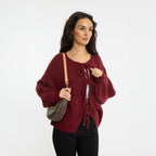 Cardigan oversize avec des nœuds