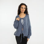 Cardigan oversize avec des nœuds