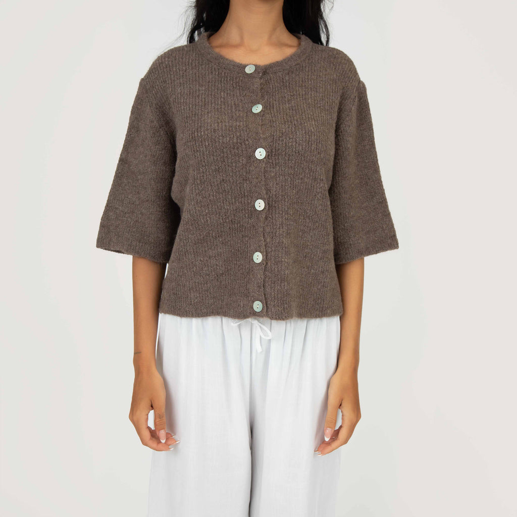 Cardigan en maille à manches courtes