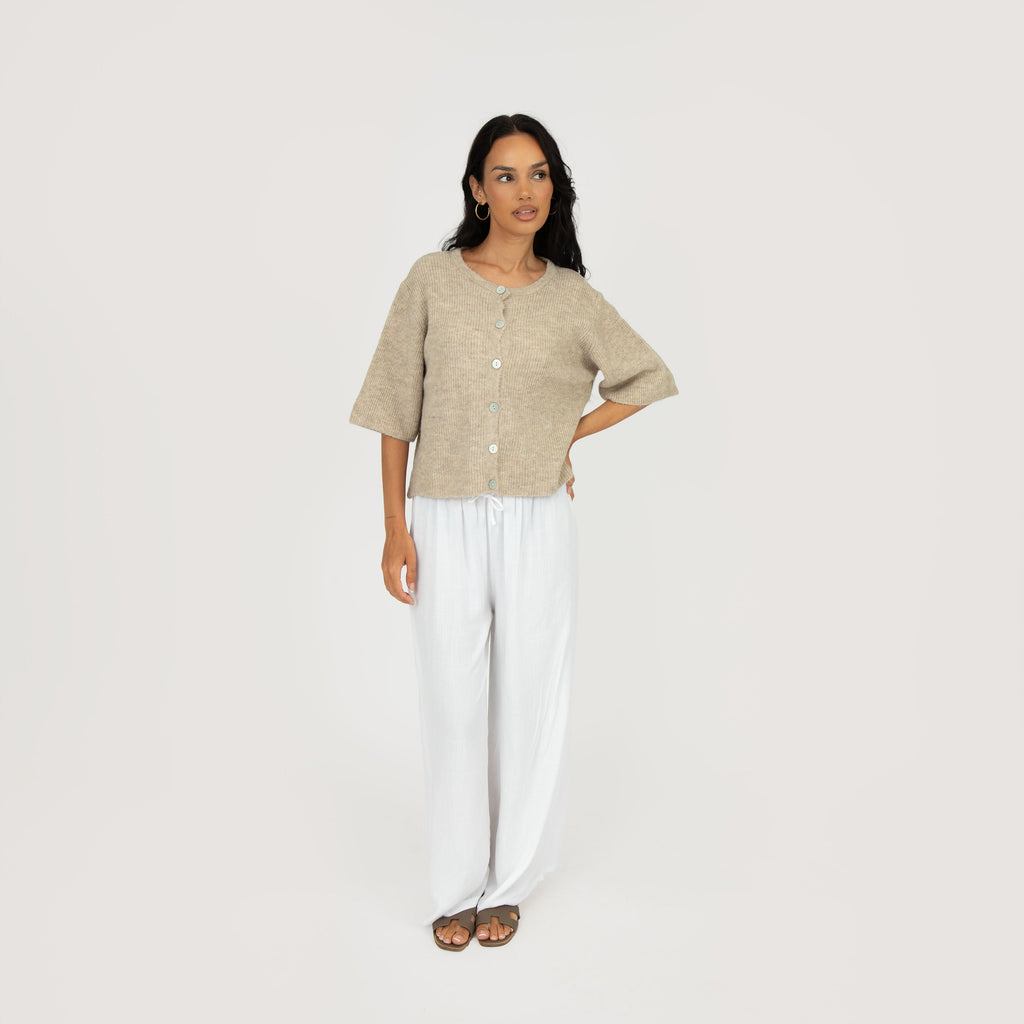 Cardigan en maille à manches courtes