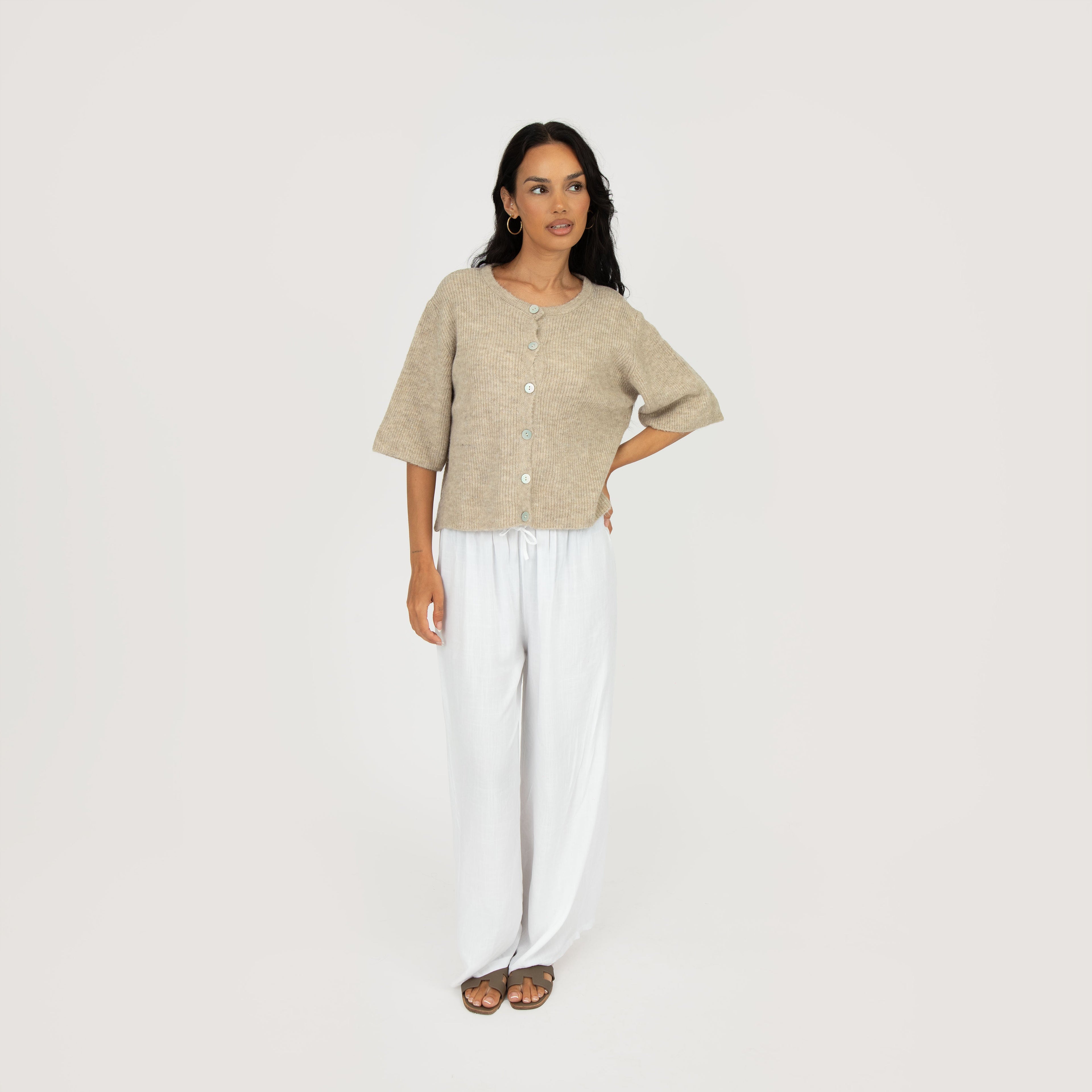 Cardigan en maille à manches courtes