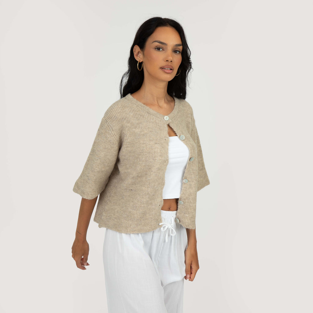 Cardigan en maille à manches courtes