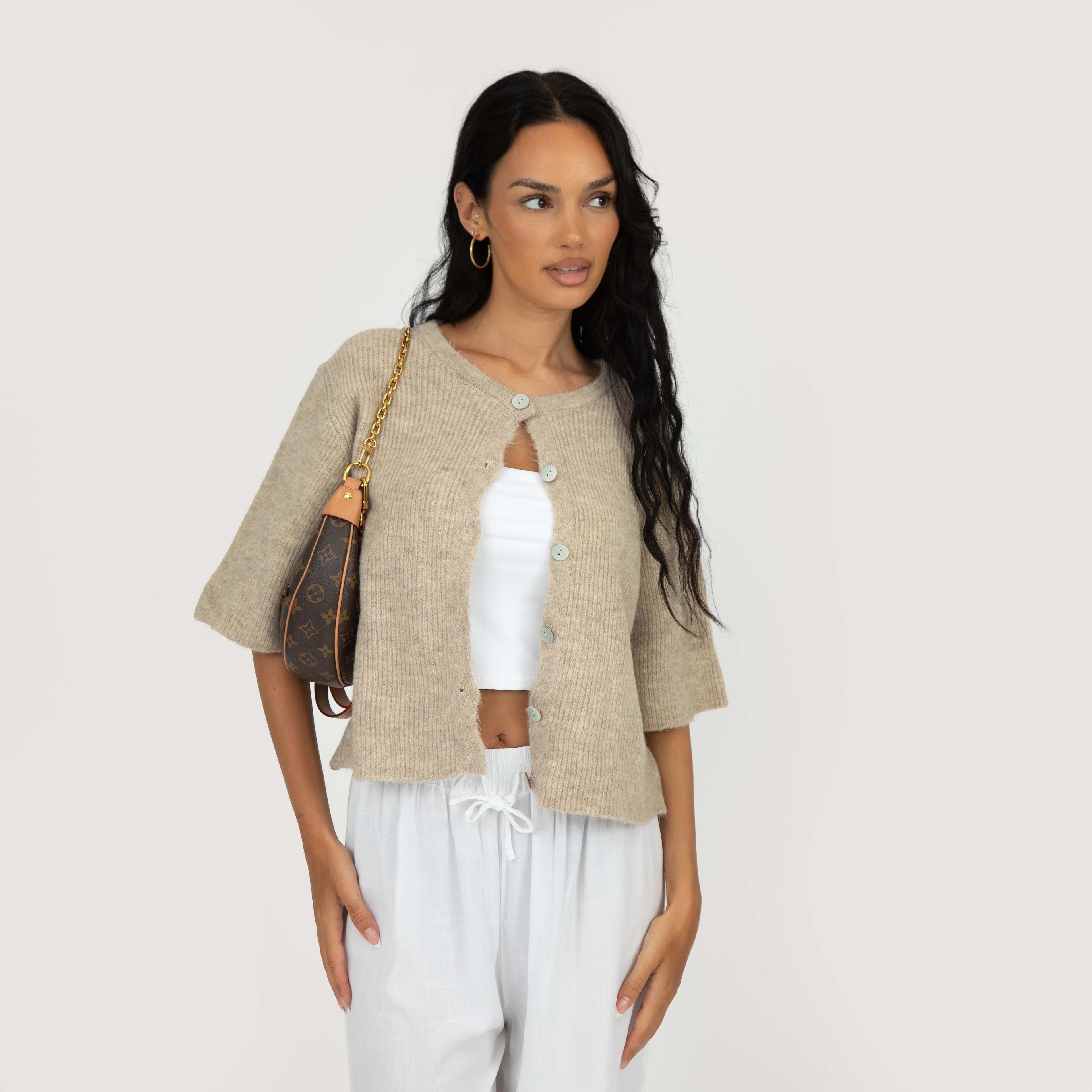 Cardigan en maille à manches courtes