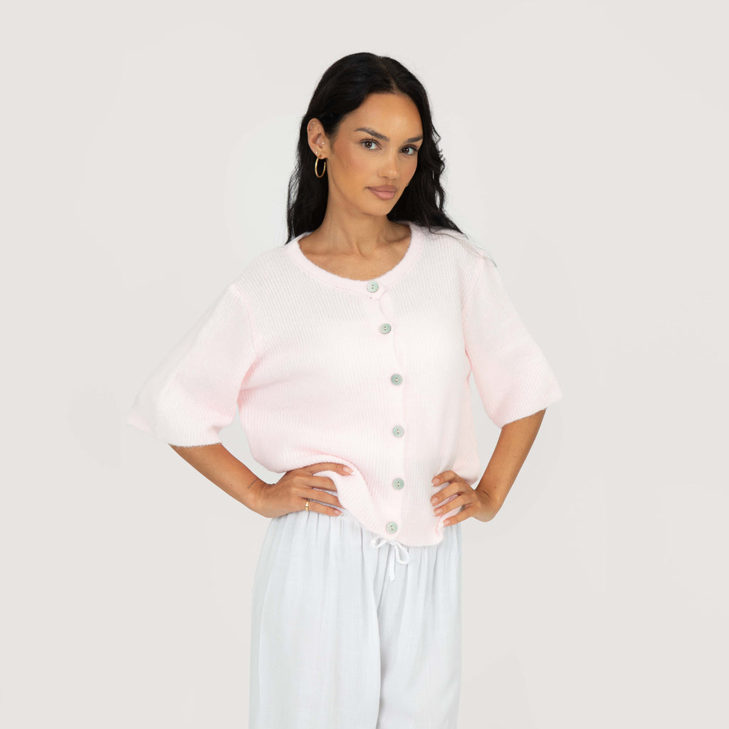 Cardigan en maille à manches courtes