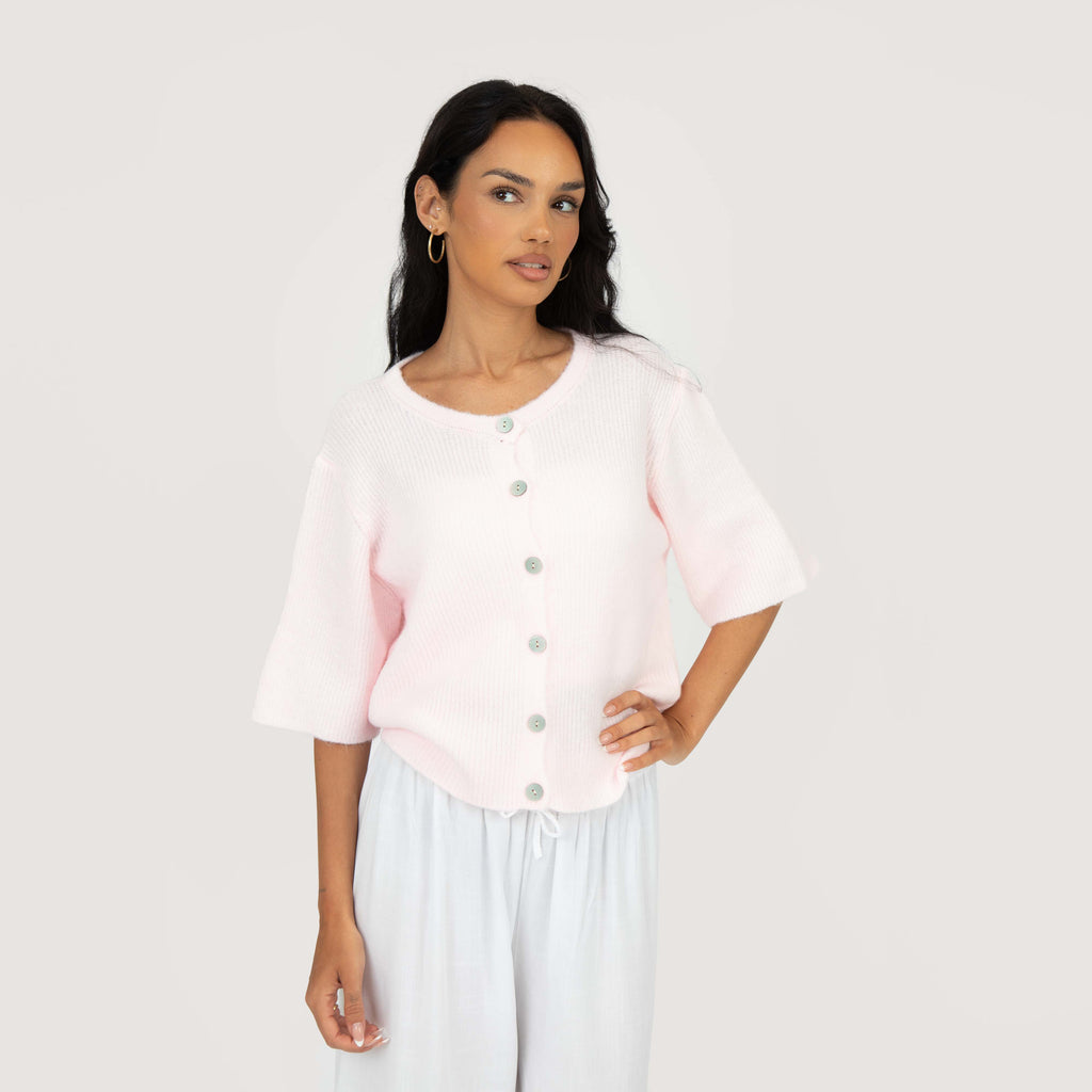 Cardigan en maille à manches courtes