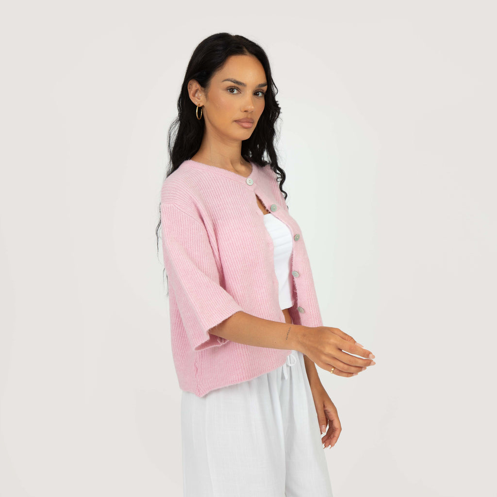 Cardigan en maille à manches courtes