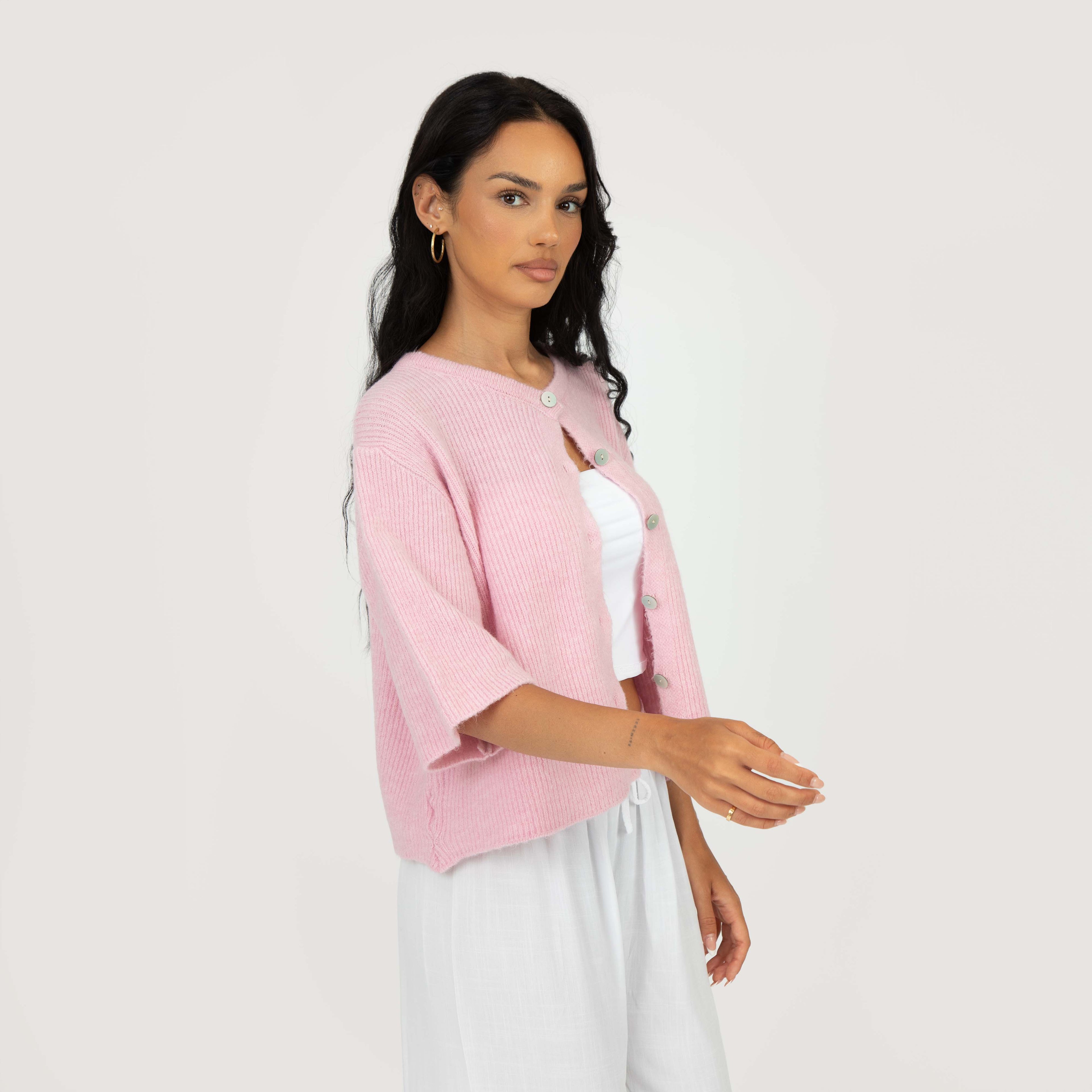 Cardigan en maille à manches courtes