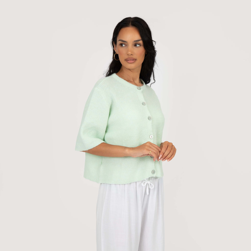 Cardigan en maille à manches courtes