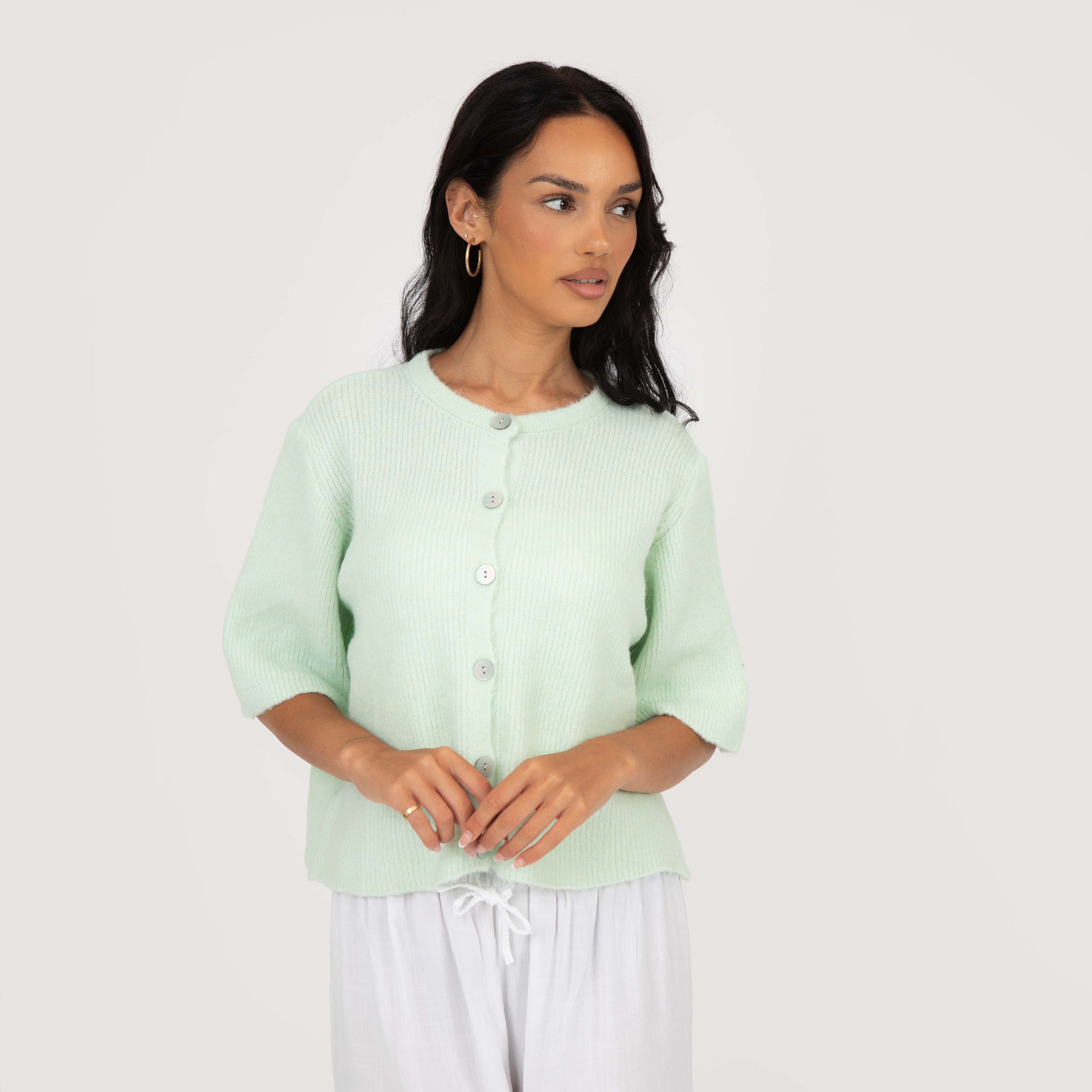Cardigan en maille à manches courtes