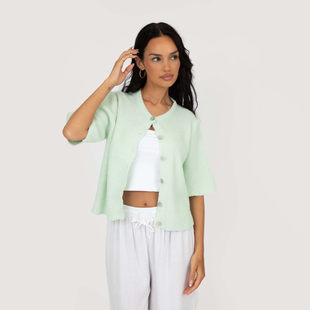 Cardigan en maille à manches courtes