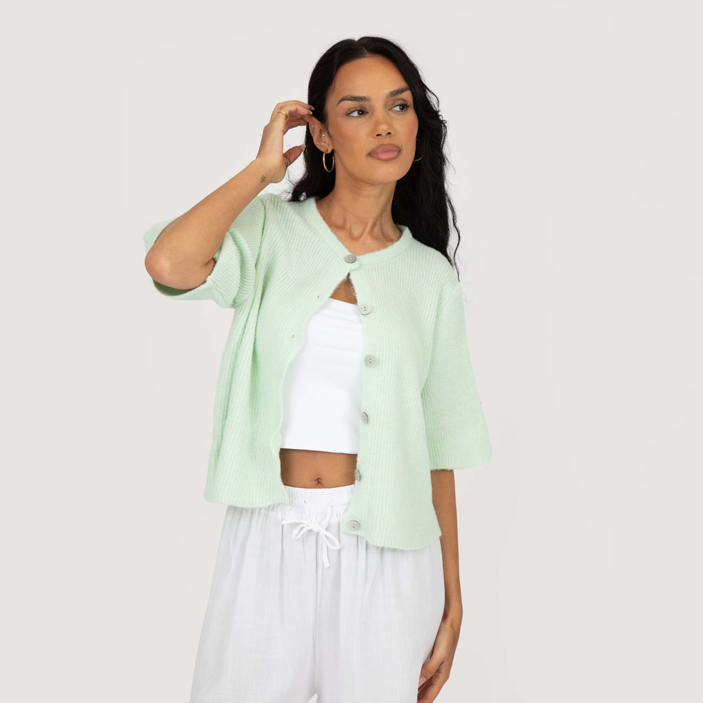 Cardigan en maille à manches courtes