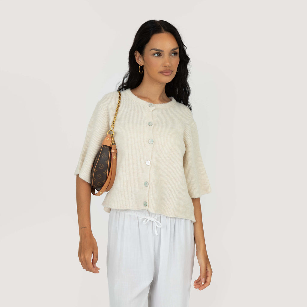 Cardigan en maille à manches courtes