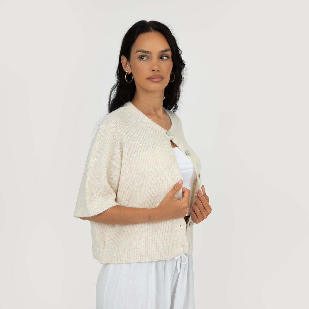 Cardigan en maille à manches courtes