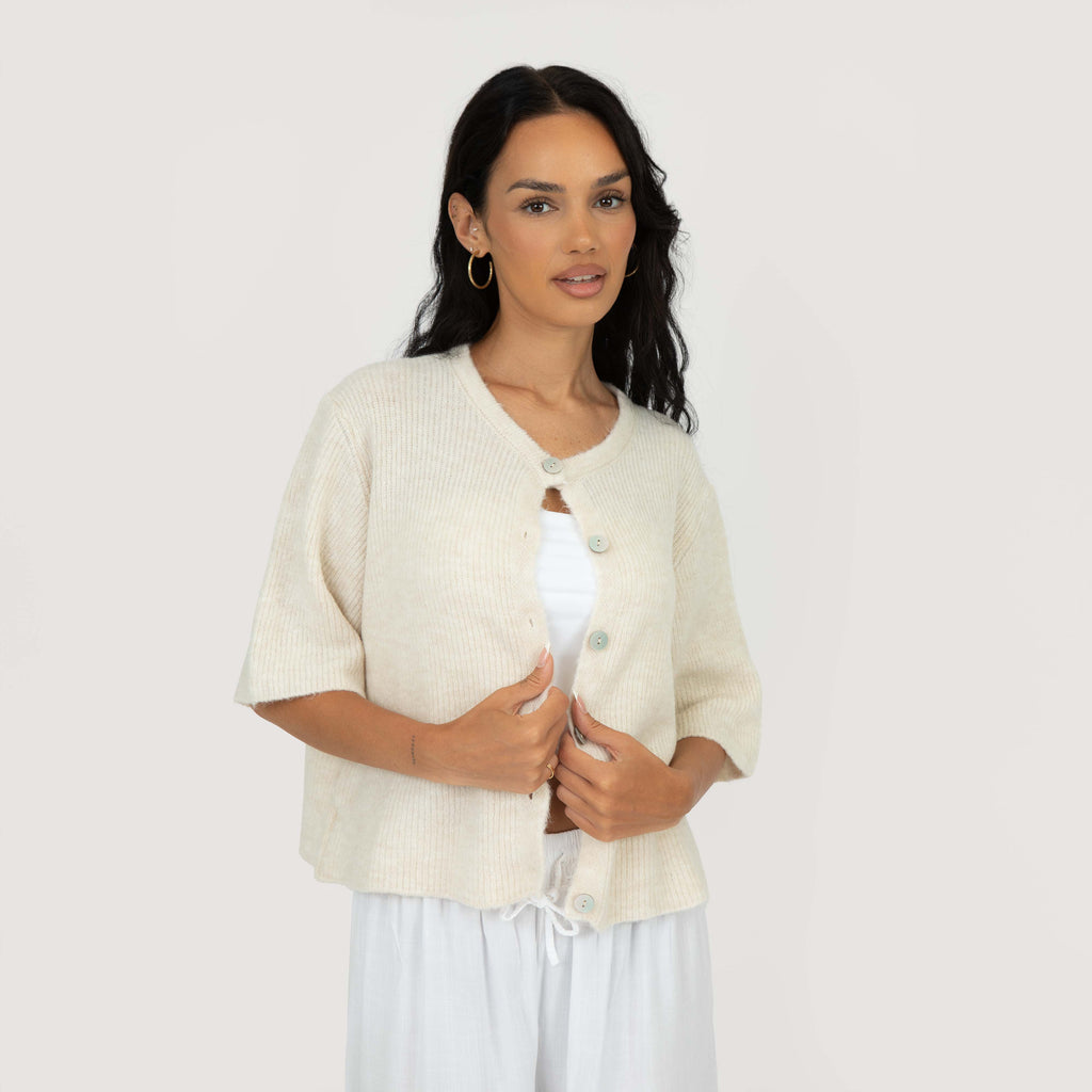 Cardigan en maille à manches courtes