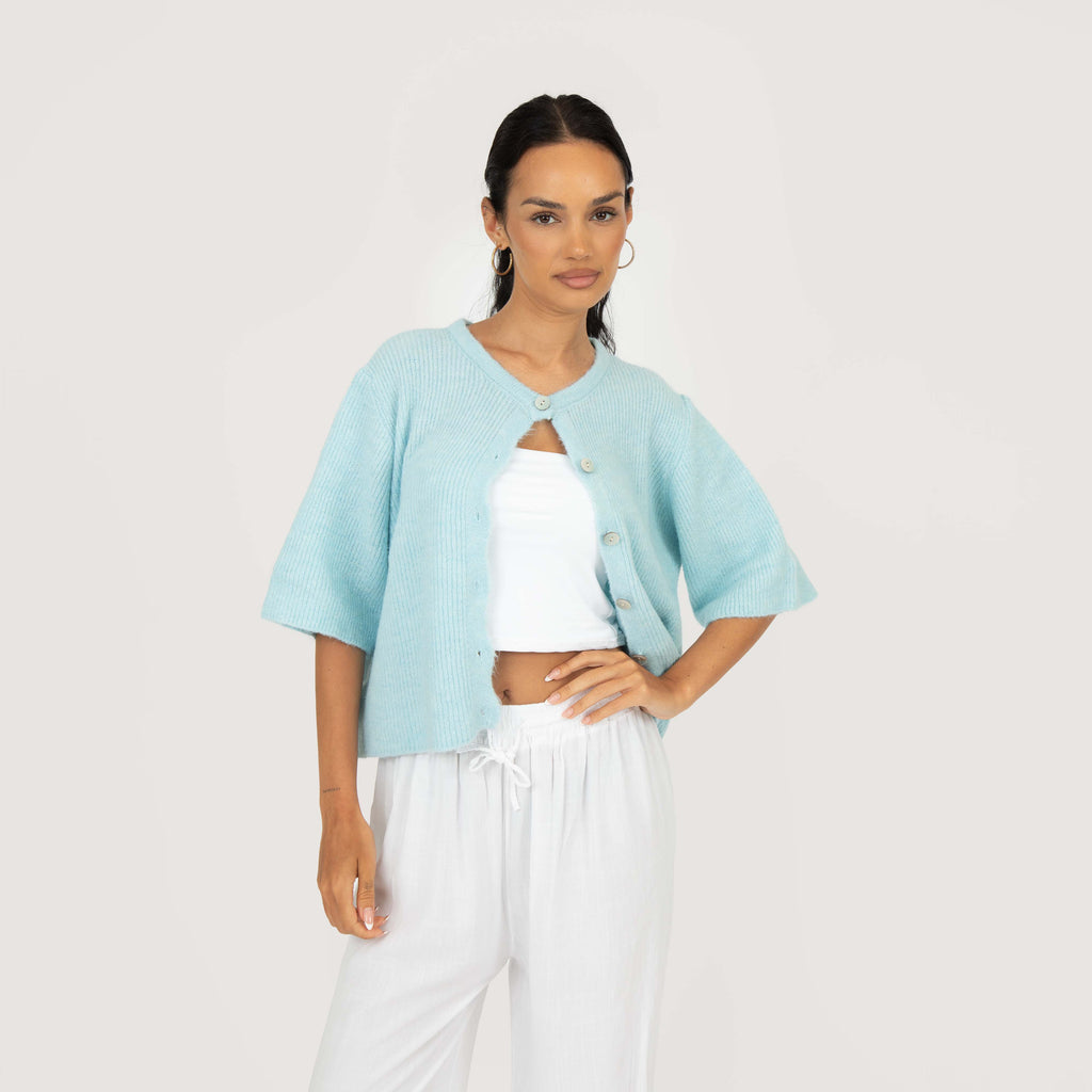 Cardigan en maille à manches courtes