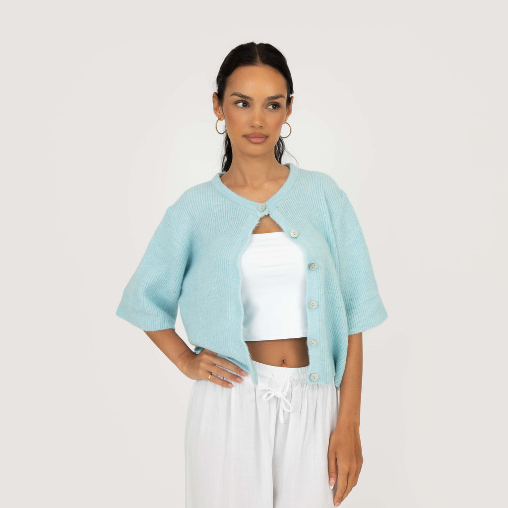 Cardigan en maille à manches courtes
