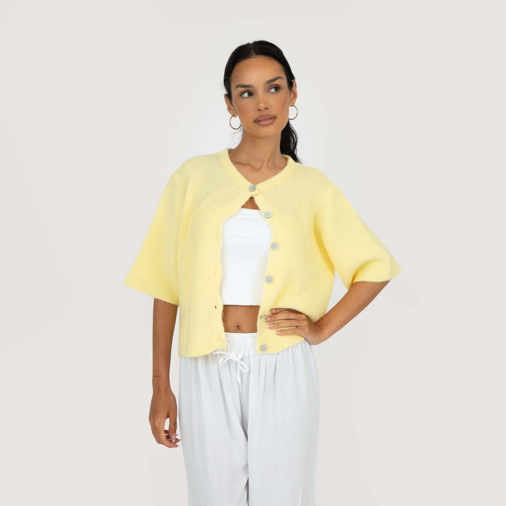 Cardigan en maille à manches courtes