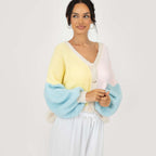 Cardigan oversize en velours pastel