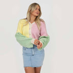 Cardigan oversize en velours pastel