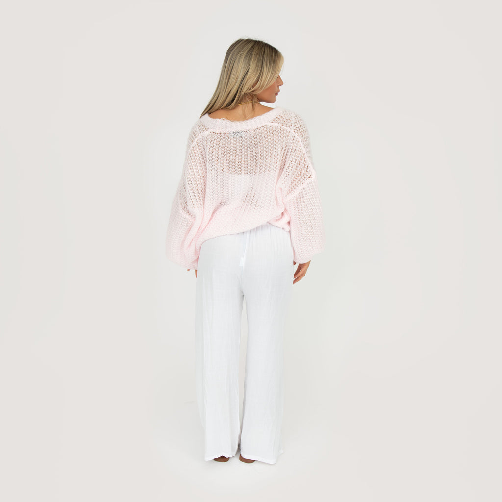 Cardigan en maille ajourée fine