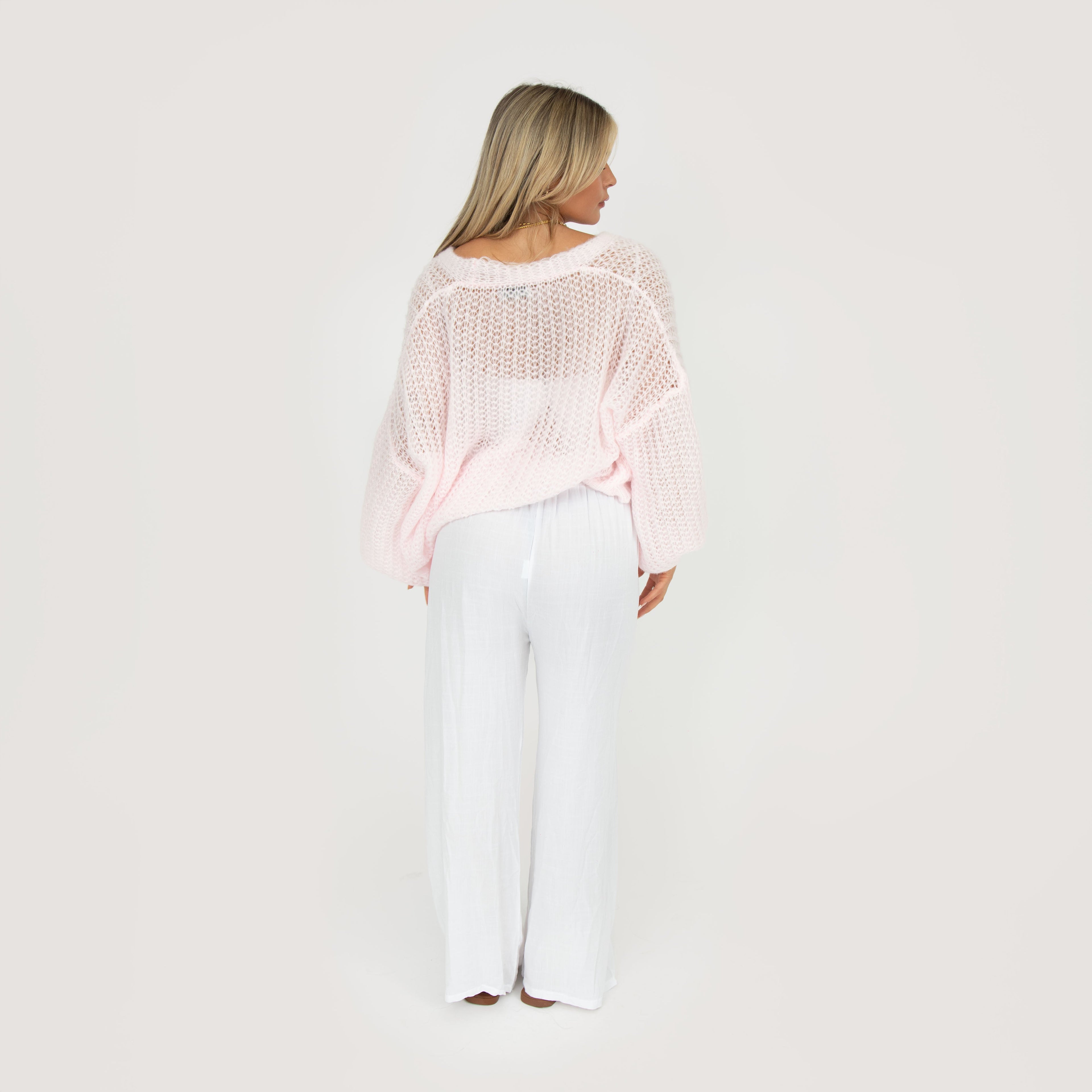 Cardigan en maille ajourée fine