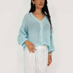 Cardigan en maille ajourée fine